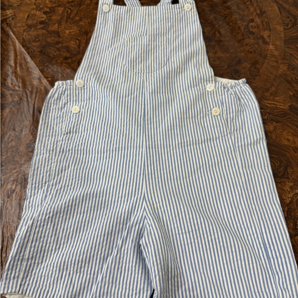 Striped Blue and White Kids Romper